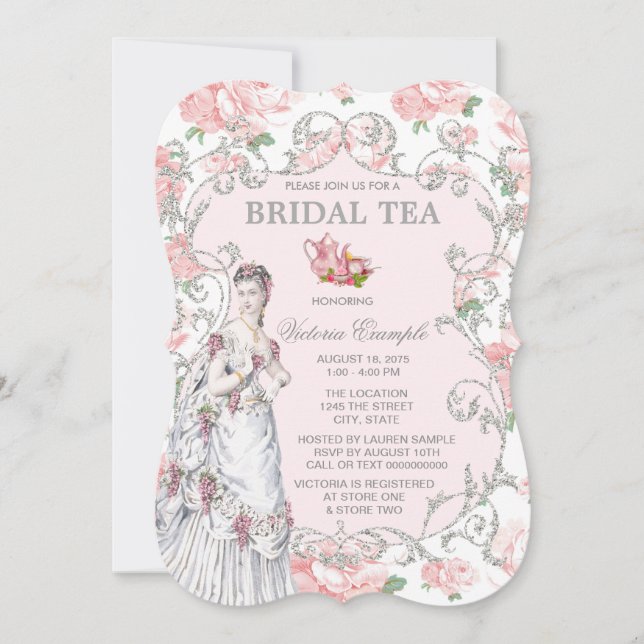 Victorian Tea Party Inbjudningar (Framsida)