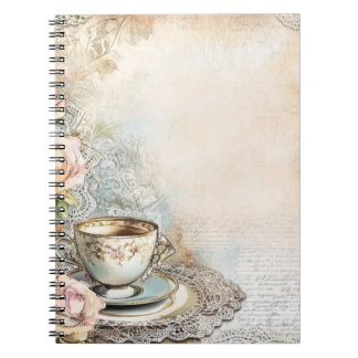 Victorian Tea Party Spiral Photo Notebook Anteckningsbok