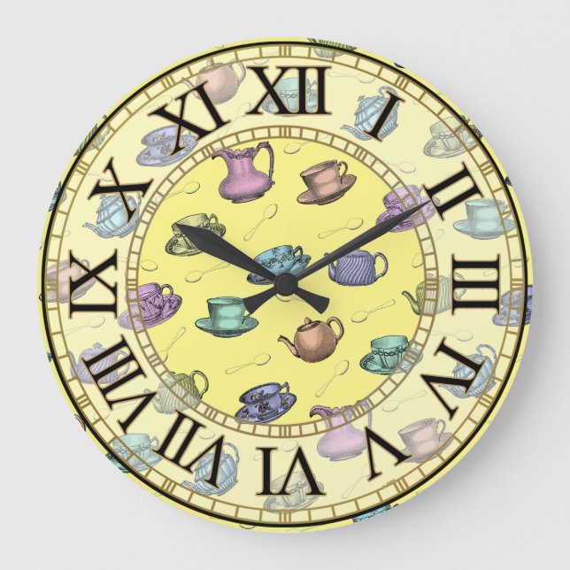 Victorian Tea Time Large Clock Stor Klocka (Framsida)