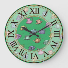 Victorian Tea Time Large Clock Stor Klocka