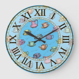Victorian Tea Time Large Clock Stor Klocka