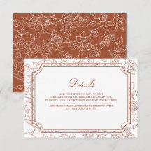 Victorian Terracotta Line Art Wedding Details