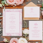 Victorian Toile Fransk Rosa Classic Bröllop Inbjudningar<br><div class="desc">Bröllbjudanden till Victorian Toile Fransk Rosa Wedding</div>