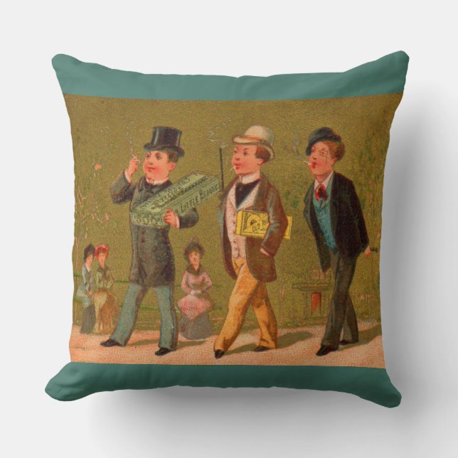 Victorian Trade Card Little Beauties-cigaretter Kudde (Framsida)