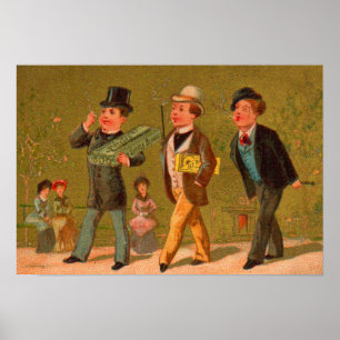 Victorian Trade Card Little Beauties-cigaretter Poster