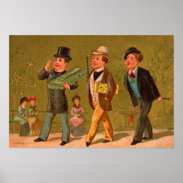 Victorian Trade Card Little Beauties-cigaretter Poster (Framsidan)