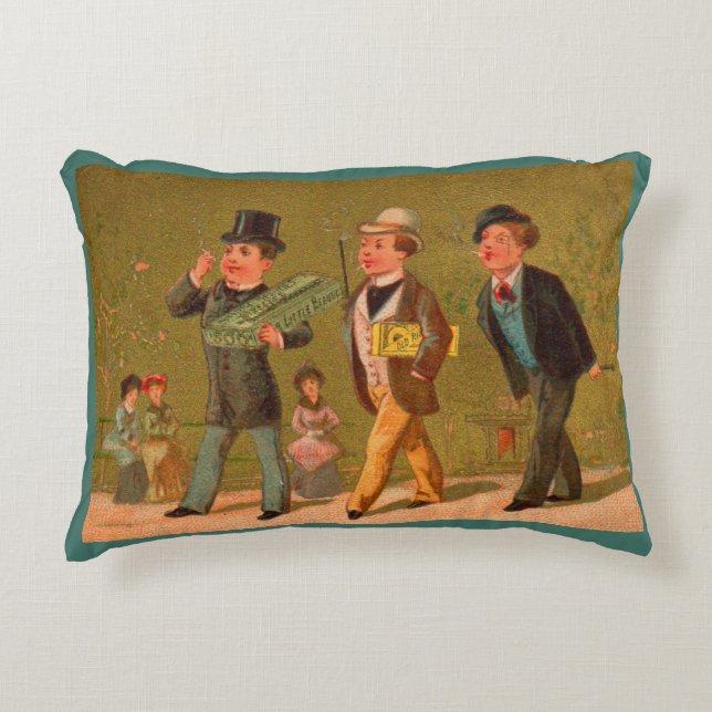 Victorian Trade Card Little Beauties-cigaretter Prydnadskudde (Framsidan)