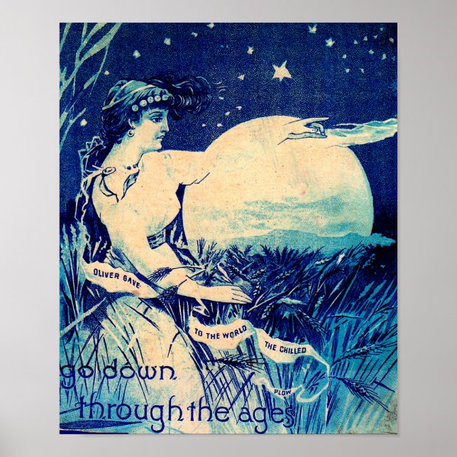 Victorian Trade Card Oliver Chilled Plow Poster (Framsidan)