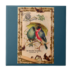 Victorian Trade Card Standard Sewing Maskin Co. Kakelplatta