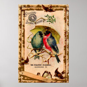 Victorian Trade Card Standard Sewing Maskin Co. Poster
