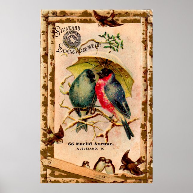 Victorian Trade Card Standard Sewing Maskin Co. Poster (Framsidan)