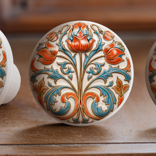 Victorian Tulip Grandeur Ceramic Knob pull Knopp