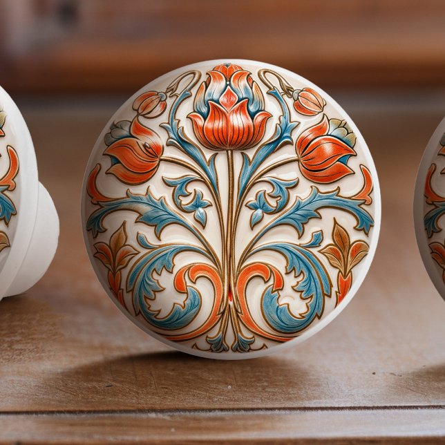 Victorian Tulip Grandeur Ceramic Knob pull Knopp (Skapare uppladdad)