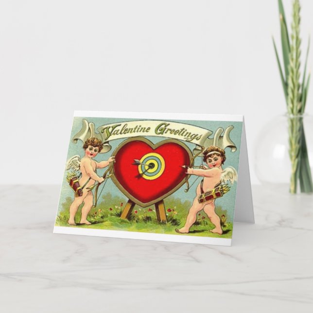 Victorian Valentine Archery Valentine Day Card Helgkort (Framsida)