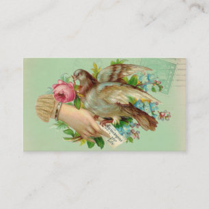 Victorian Valentine Bird och ro Visitkort