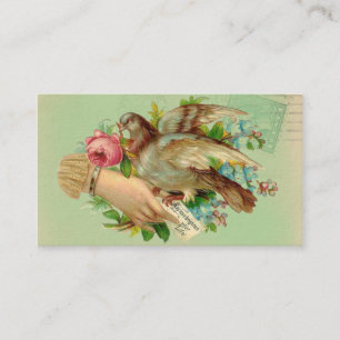 Victorian Valentine Bird och ro Visitkort
