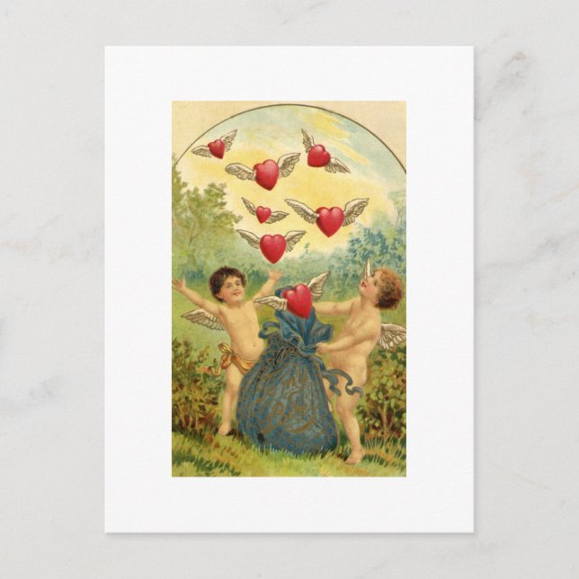 Victorian Valentine Card Helg Vykort (Framsida)