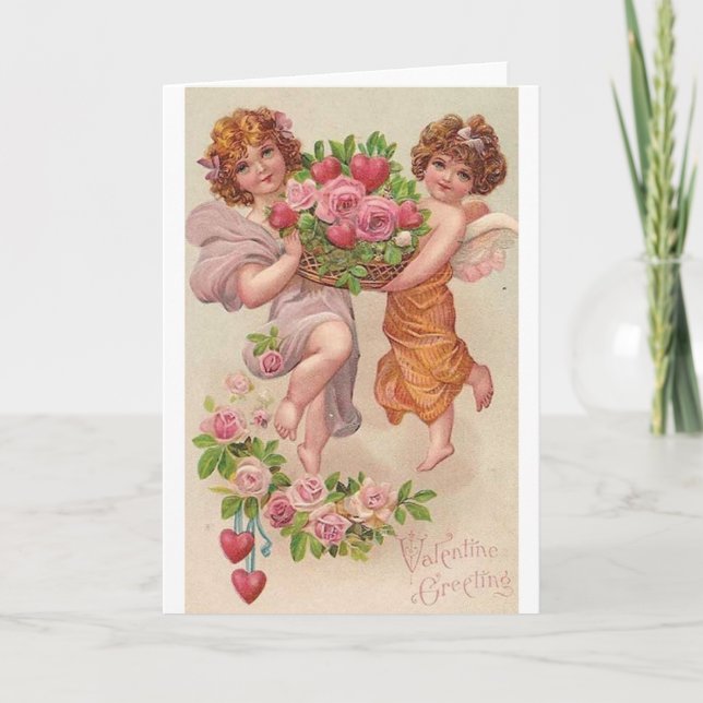 Victorian Valentine Hälsning Valentine Day Card Helgkort (Framsida)
