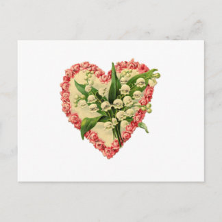 Victorian Valentine Heart Helg Vykort