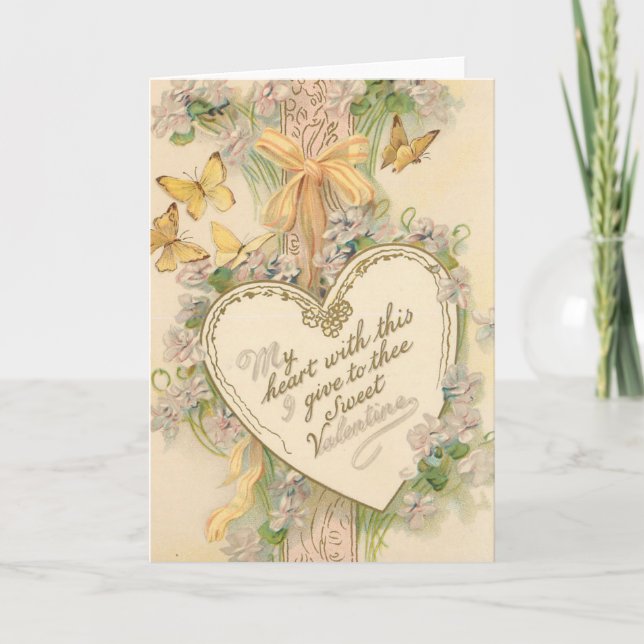 Victorian Valentine Heart Helgkort (Framsida)