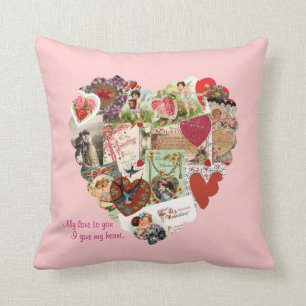 Victorian Valentine Heart Pillow Kudde
