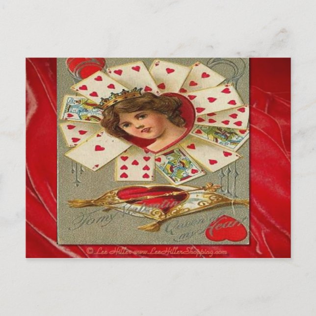 Victorian Valentine, Hearts drottning Helg Vykort (Framsida)