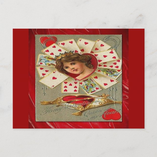 Victorian Valentine, Hearts drottning Helg Vykort (Framsida)