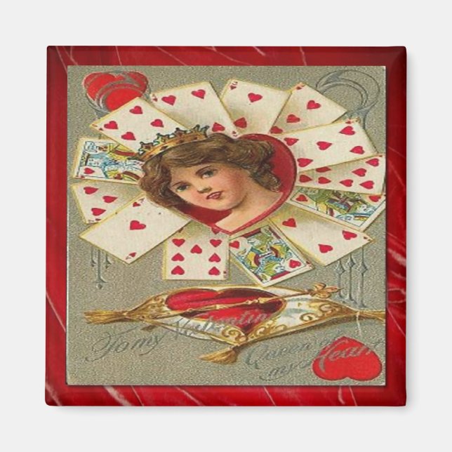 Victorian Valentine, Hearts drottning Magnet (Framsidan)