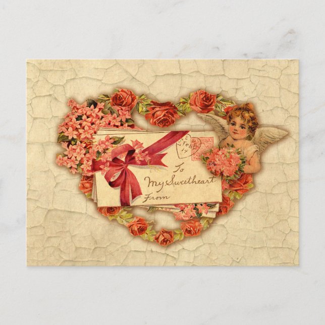 Victorian Valentine Helg Vykort (Framsida)