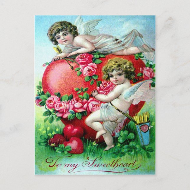 Victorian Valentine Helg Vykort (Framsida)