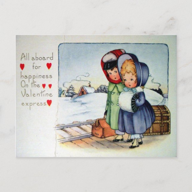Victorian Valentine Helg Vykort (Framsida)
