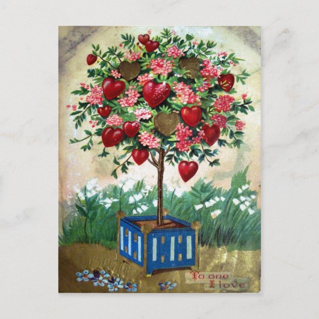 Victorian Valentine Helg Vykort (Framsida)