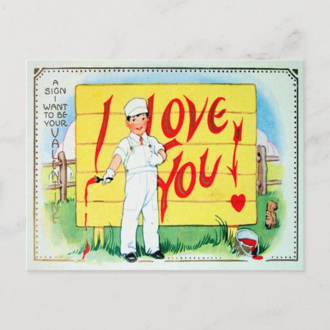 Victorian Valentine Helg Vykort (Framsida)