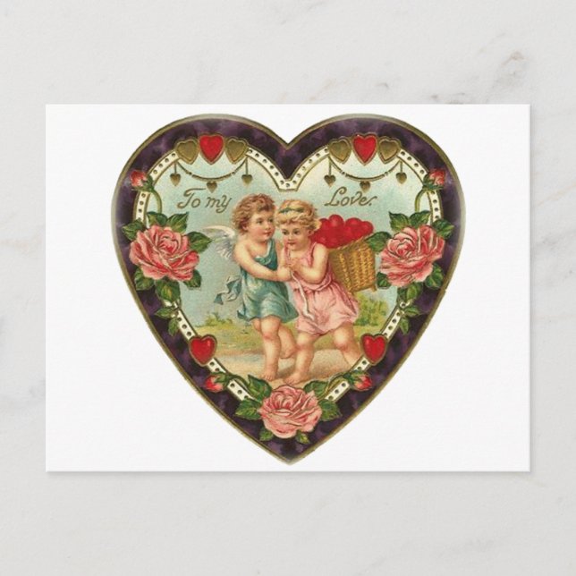 Victorian Valentine till min Kärlek II Helg Vykort (Framsida)