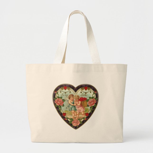 Victorian Valentine till min Kärlek II Jumbo Tygkasse (Framsidan)