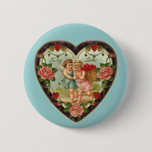 Victorian Valentine till min Kärlek II Knapp