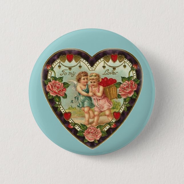 Victorian Valentine till min Kärlek II Knapp (Framsida)