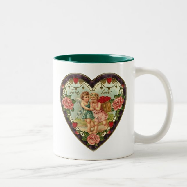 Victorian Valentine till min Kärlek II Två-Tonad Mugg (Höger)