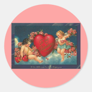 Victorian Valentine till min Valentine Runt Klistermärke