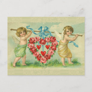 Victorian Valentine vycard Helg Vykort