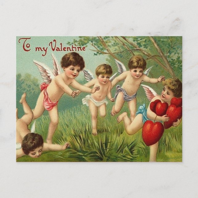 Victorian Valentine vycard Helg Vykort (Framsida)