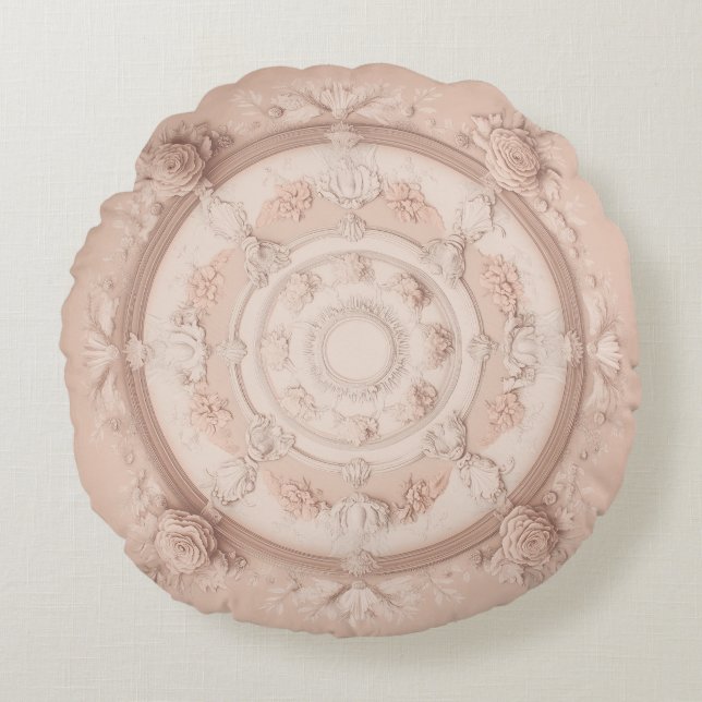 Victorian Vår, Powder Rosa Rund Kudde (Framsidan)