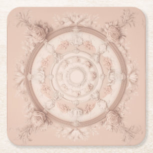 Victorian Vår, Powder Rosa Underlägg Papper Kvadrat