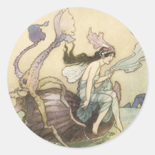 Victorian Vatten Älva Sticker Runt Klistermärke