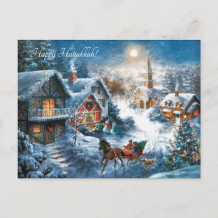 Victorian Village happy Hanukkah Helg Vykort