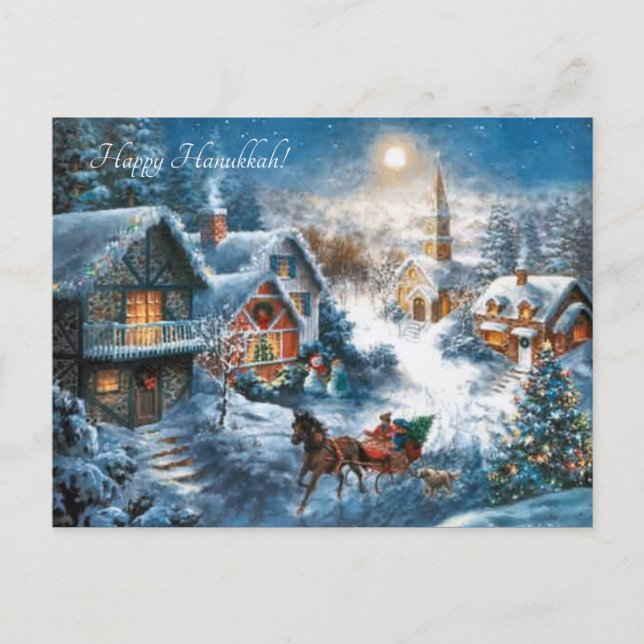 Victorian Village happy Hanukkah Helg Vykort (Framsida)