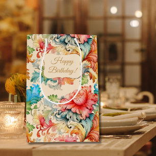 Victorian Vintage Blommönster Grattis på födelseda