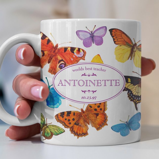 Victorian Vintage Butterflies Rainbow Kaffemugg (Skapare uppladdad)
