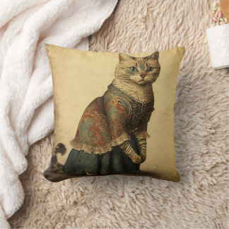 Victorian Vintage Cat Dekorativ kudde Cushion