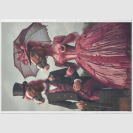 Victorian Vintage Couple Horses Decoupage